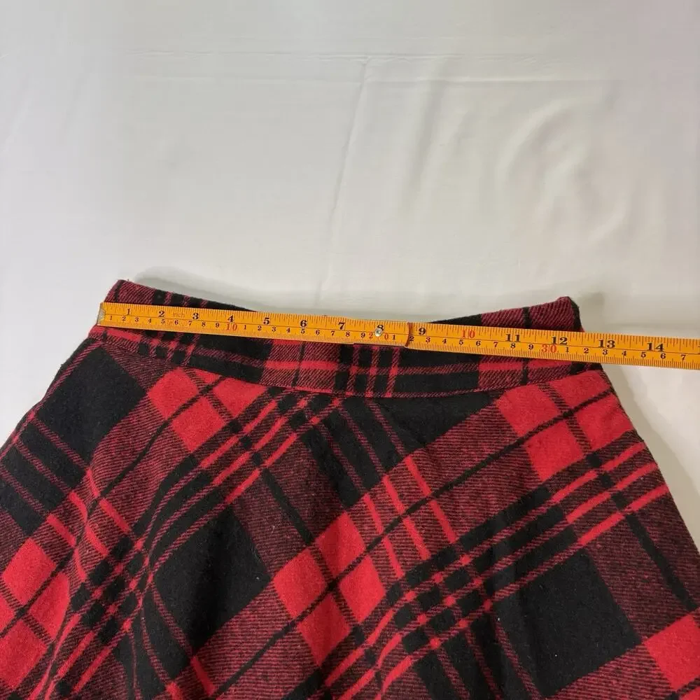 Cupshe Women’s Red Plaid Midi Skirt Flared A-Line Pockets Size Small NWT - Picture 8 of 9